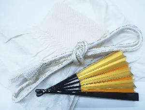 リサイクル 和装小物 帯締め 帯揚げ セット 礼装用 中抜き 丸組 金糸 末広付き